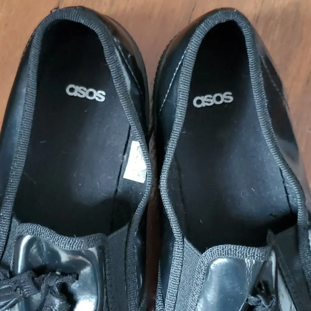 ASOS Shiny Black Tasseled Loafers